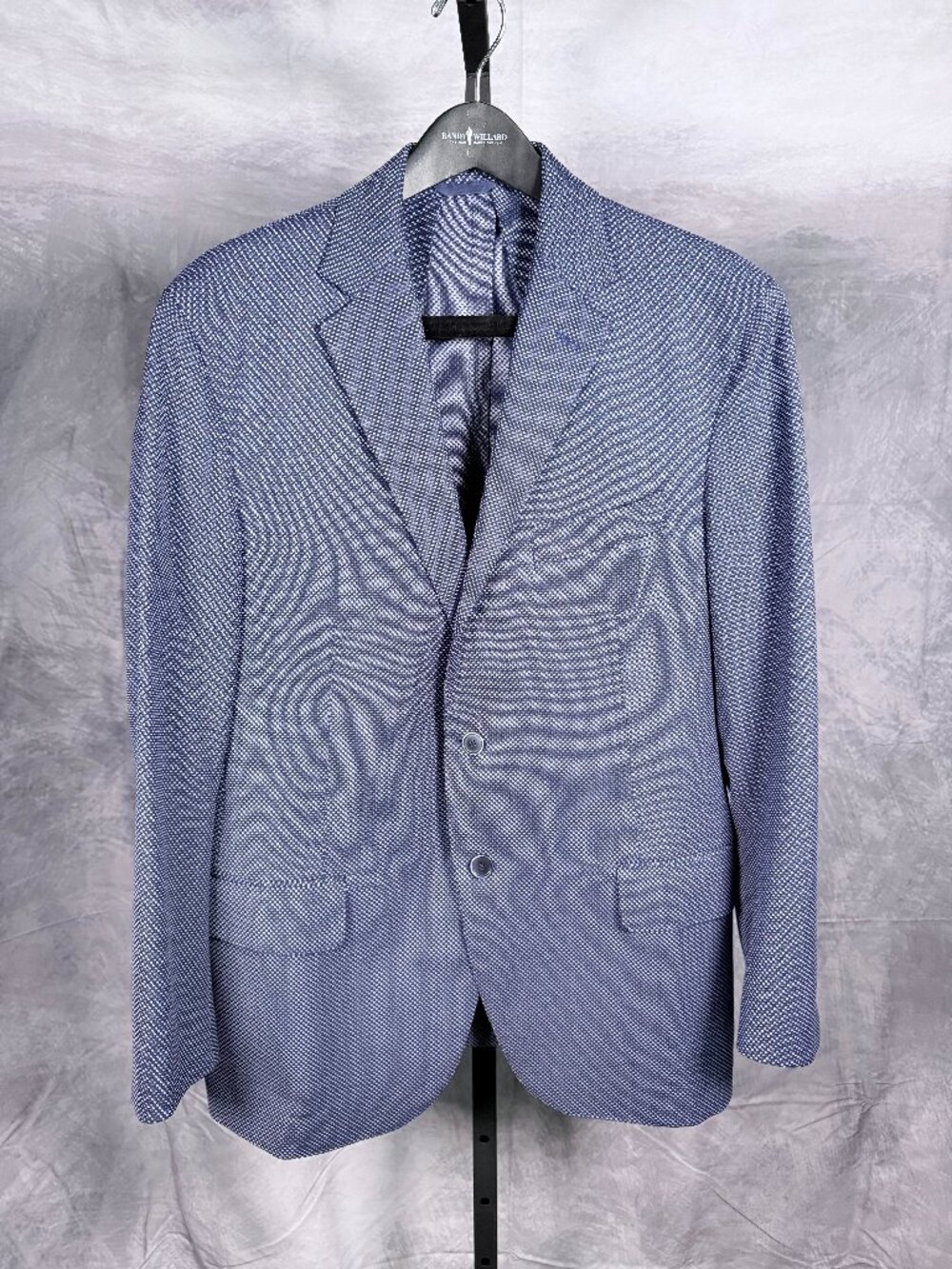 Custom Randy Willard Navy and White Birdseye Sport Coat and Navy Slacks